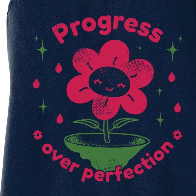 Progress Over Perfection Flower Women's Racerback Tank