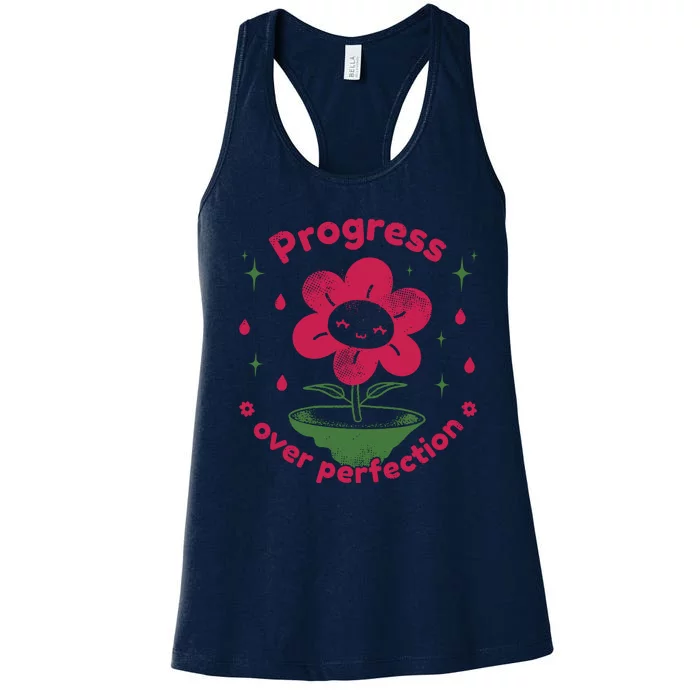 Progress Over Perfection Flower Women's Racerback Tank