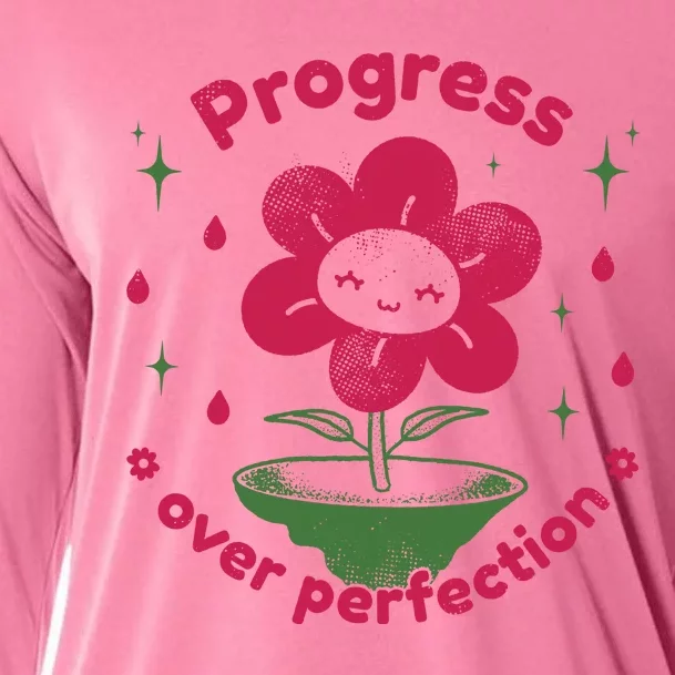 Progress Over Perfection Flower Cooling Performance Long Sleeve Crew