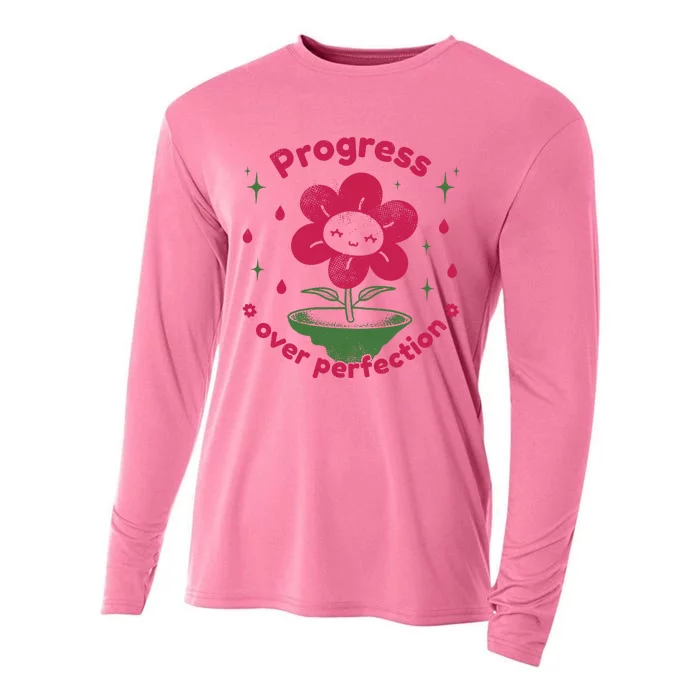 Progress Over Perfection Flower Cooling Performance Long Sleeve Crew