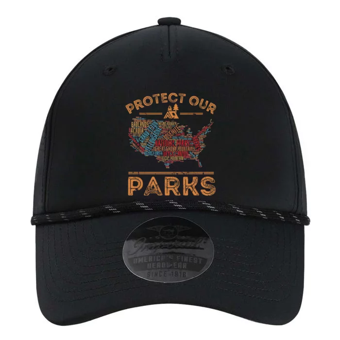 Protect Our Parks National Park Map Hiking Usa Gift Performance The Dyno Cap