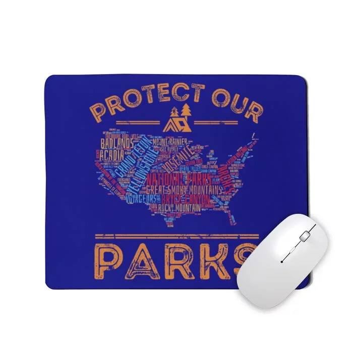 Protect Our Parks National Park Map Hiking Usa Gift Mousepad