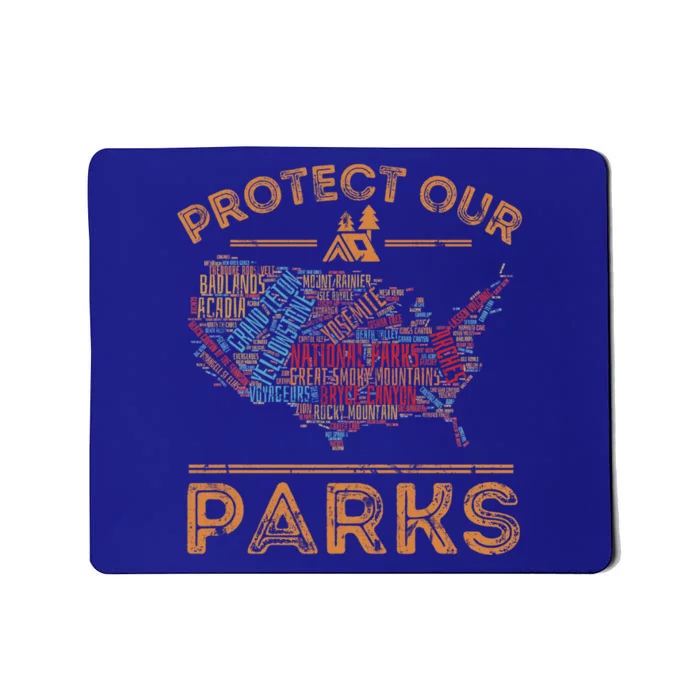 Protect Our Parks National Park Map Hiking Usa Gift Mousepad