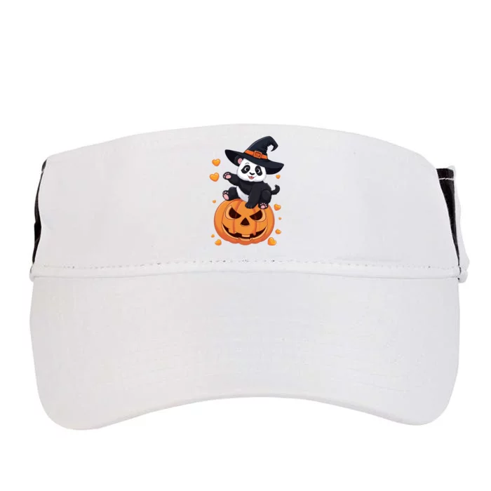 Panda On Pumpkin Witch Hat Pumpkin Face Halloween Panda Adult Drive Performance Visor