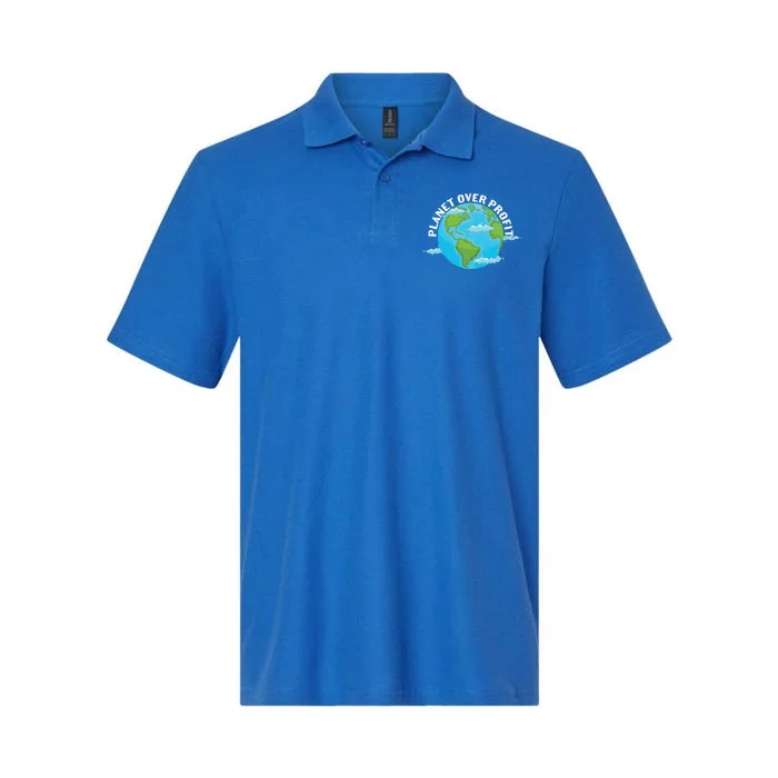 Planet Over Profit Earth Day Environtal Gift Softstyle Adult Sport Polo