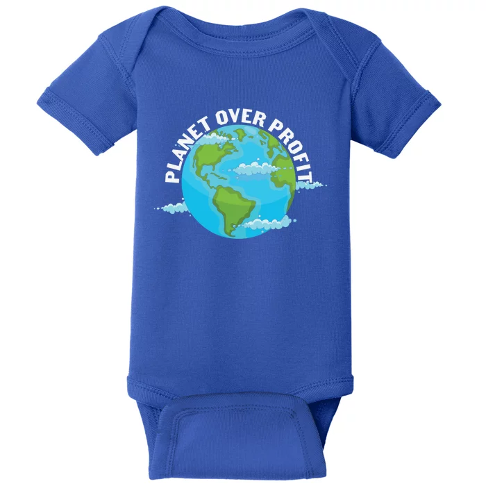 Planet Over Profit Earth Day Environtal Gift Baby Bodysuit