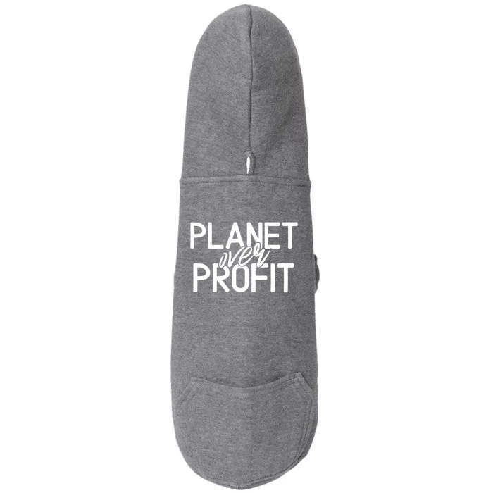 Planet Over Profit Earth Day Environtalism Vintage Gift Doggie 3-End Fleece Hoodie