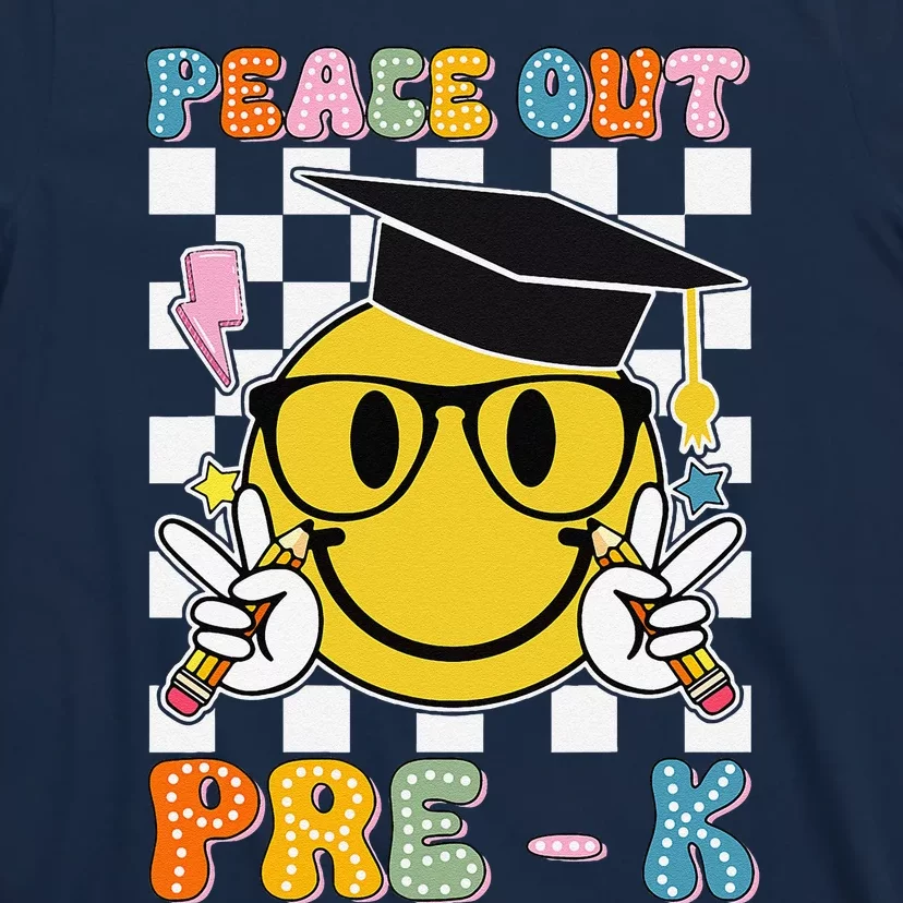 Peace Out Pre K Last Day Of School Smile Face Teachers T-Shirt