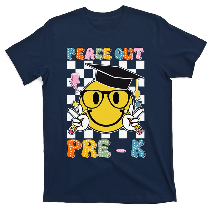 Peace Out Pre K Last Day Of School Smile Face Teachers T-Shirt