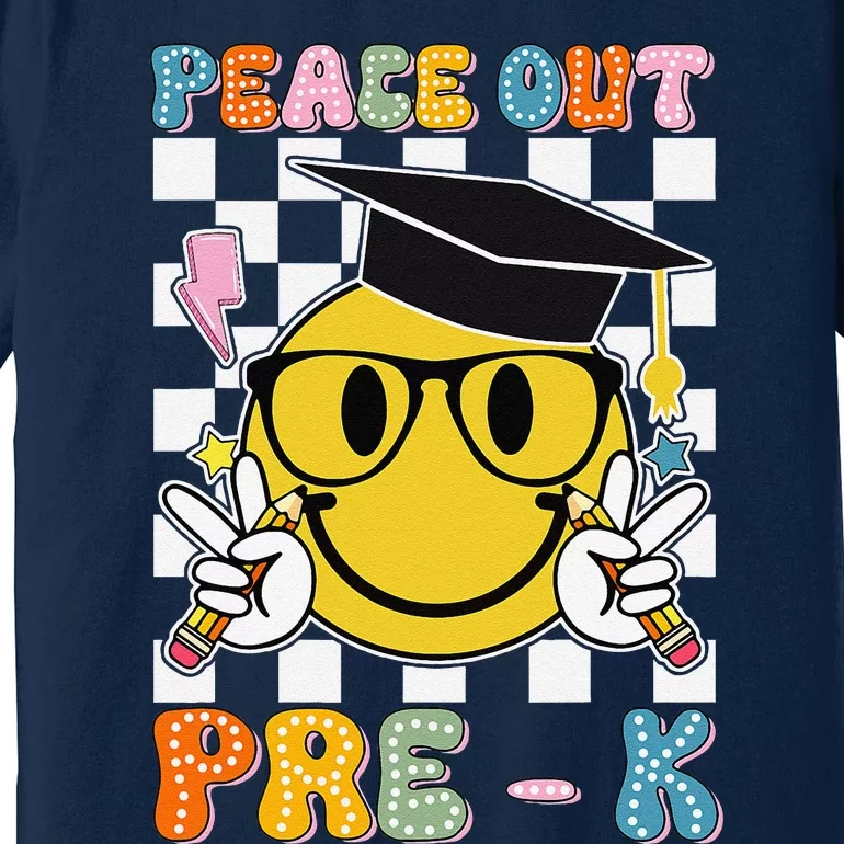 Peace Out Pre K Last Day Of School Smile Face Teachers Premium T-Shirt