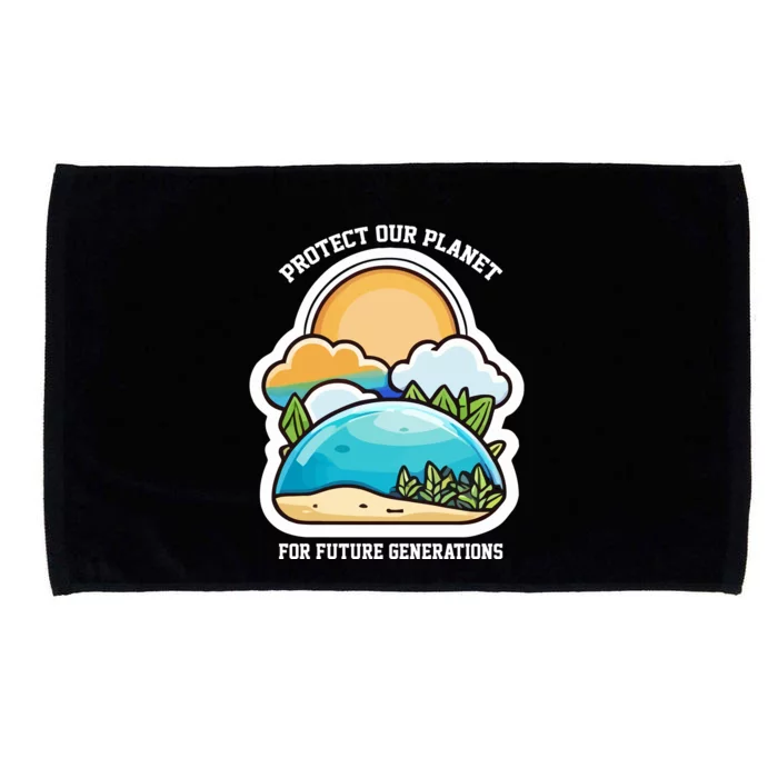 Protect Our Planet For Future Generations Microfiber Hand Towel