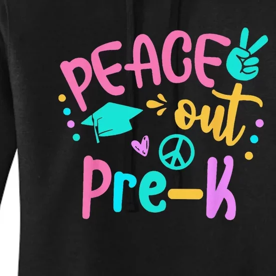 Peace Out PreK Grade Last Day of School Teacher Women's Pullover Hoodie