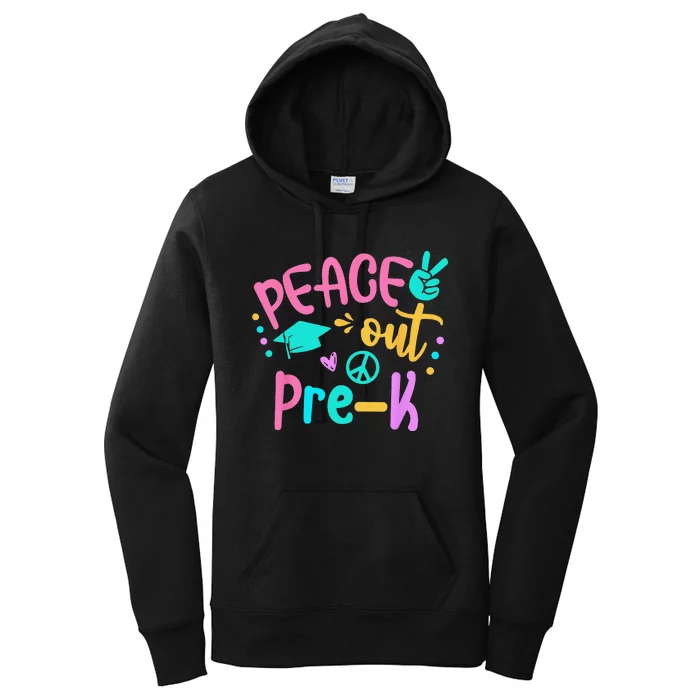 Peace Out PreK Grade Last Day of School Teacher Women's Pullover Hoodie