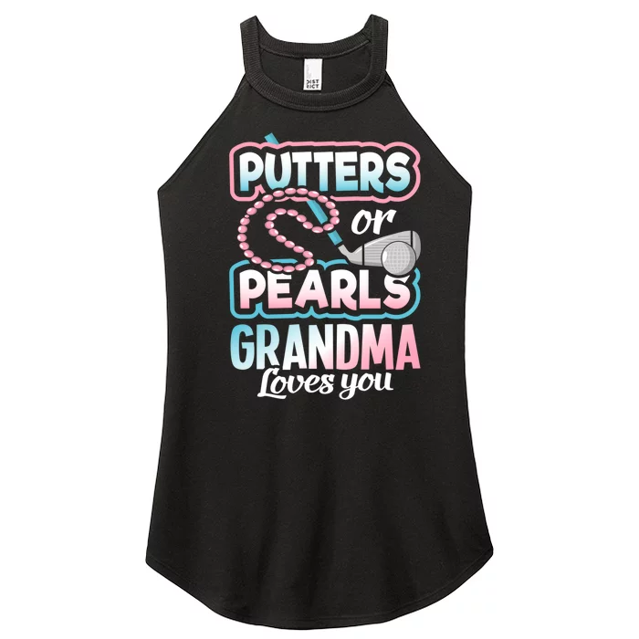 Putters Or Pearls Gender Reveal Grandma Baby Party Supplies Women’s Perfect Tri Rocker Tank