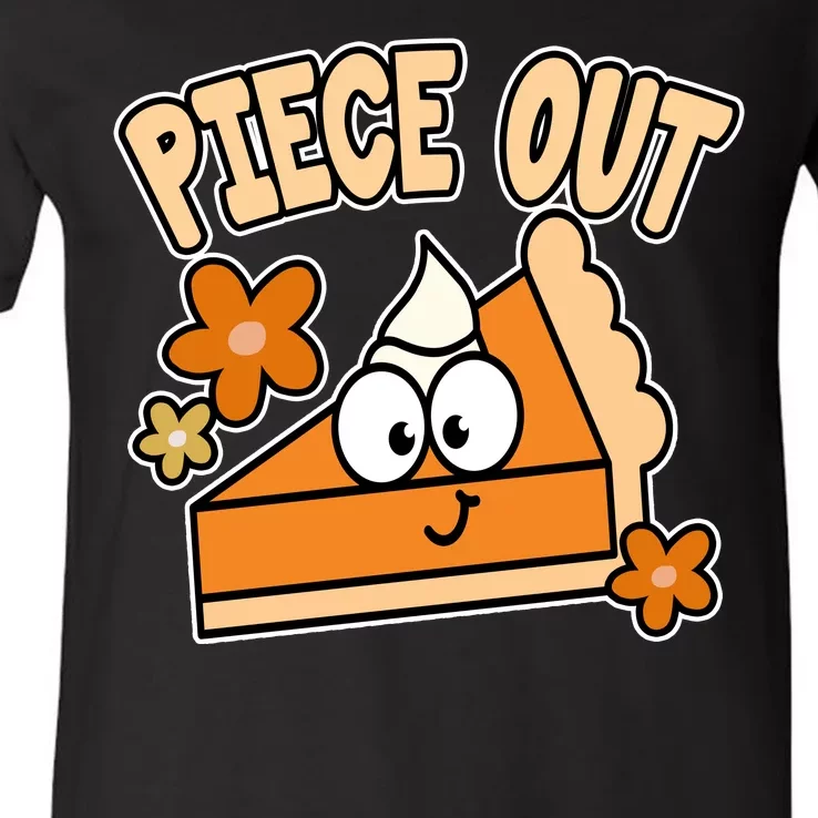 Piece Out Pumpkin Pie Funny V-Neck T-Shirt