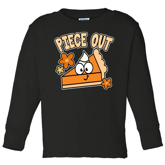 Piece Out Pumpkin Pie Funny Toddler Long Sleeve Shirt