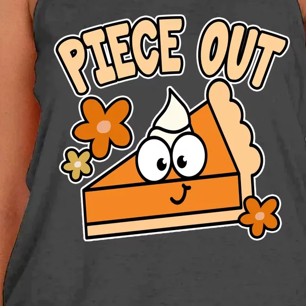 Piece Out Pumpkin Pie Funny Women's Knotted Racerback Tank