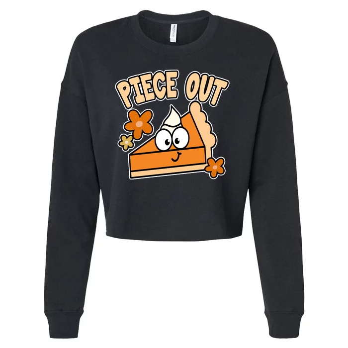 Piece Out Pumpkin Pie Funny Cropped Pullover Crew