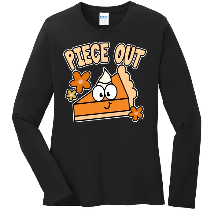 Piece Out Pumpkin Pie Funny Ladies Long Sleeve Shirt