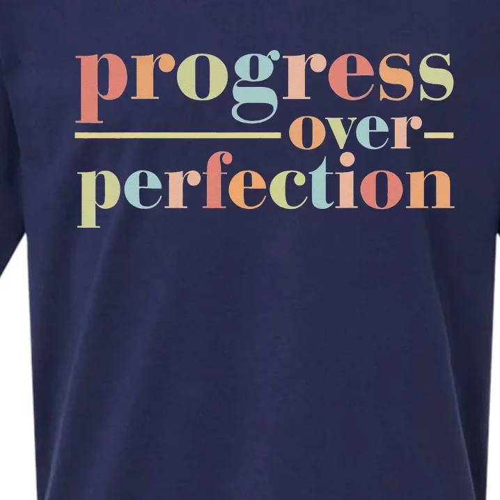 Progress Over Perfection Back to School Teacher Sueded Cloud Jersey T-Shirt