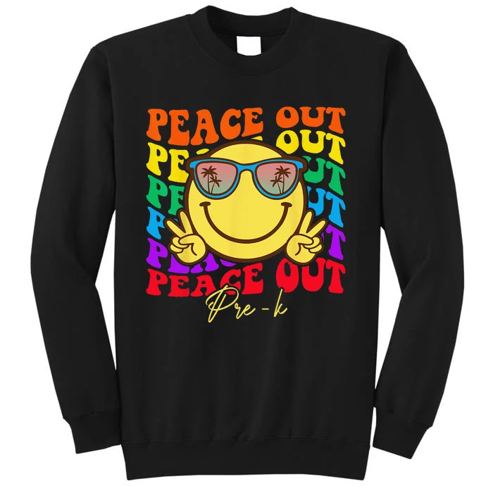 Peace Out PreK Graduation Smile Retro Face Sweatshirt