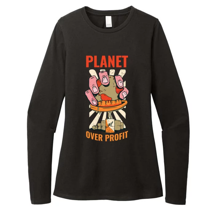 Planet Over Profit Gift Womens CVC Long Sleeve Shirt