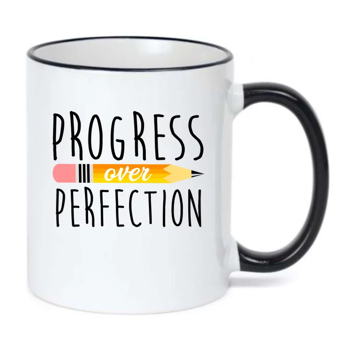 Progress Over Perfection Black Color Changing Mug