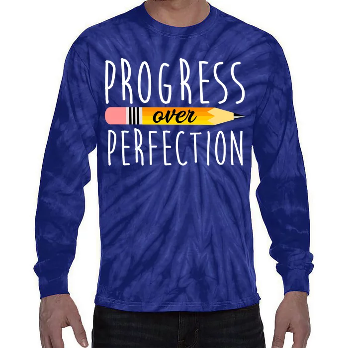 Progress Over Perfection Tie-Dye Long Sleeve Shirt