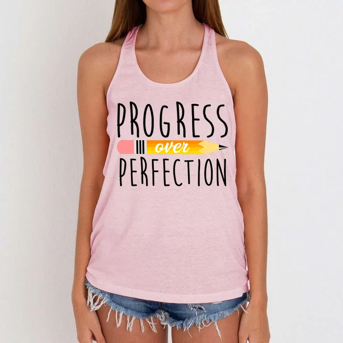 Progress Over Perfection Women's Knotted Racerback Tank