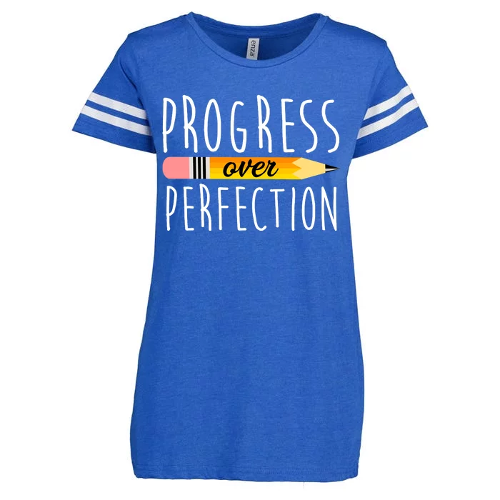 Progress Over Perfection Enza Ladies Jersey Football T-Shirt