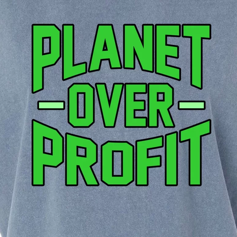 Planet Over Profit Save Earth Day Support Graphic Gift Garment-Dyed Women's Muscle Tee