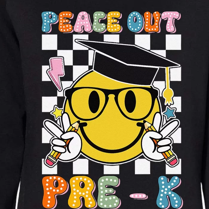 Peace Out Pre K Last Day Of School Smile Face Teachers Womens California Wash Sweatshirt