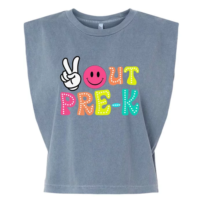 Peace Out Prek Graduation Class Of 2024 Last Day Of School Garment-Dyed Women's Muscle Tee