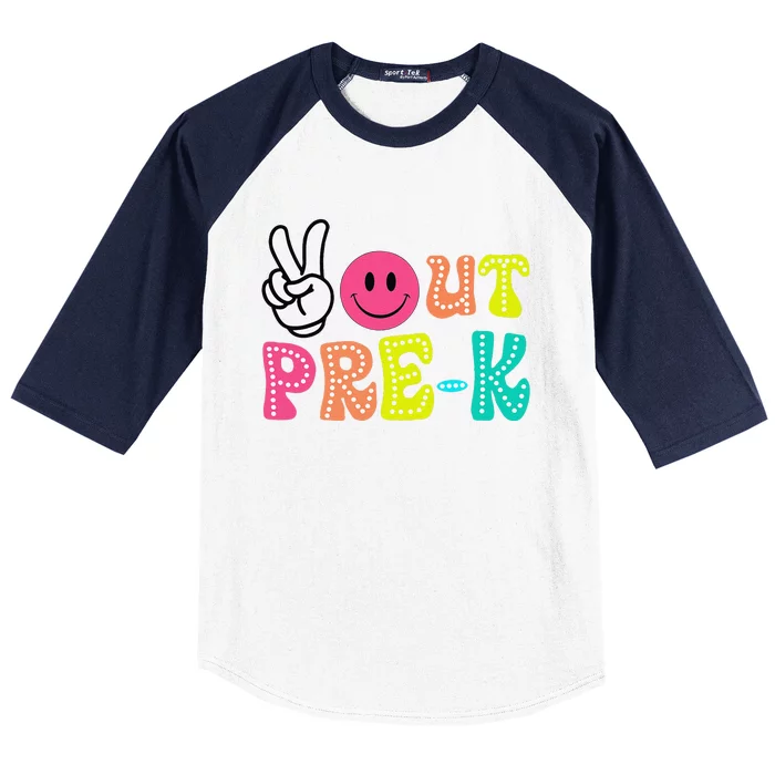 Peace Out Prek Graduation Class Of 2024 Last Day Of School Baseball Sleeve Shirt