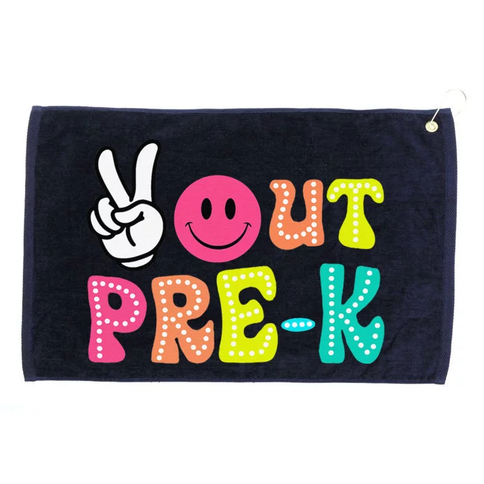 Peace Out Prek Graduation Class Of 2024 Last Day Of School Grommeted Golf Towel