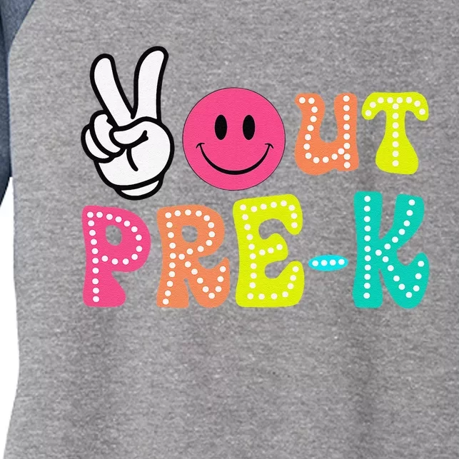 Peace Out Prek Graduation Class Of 2024 Last Day Of School Women's Tri-Blend 3/4-Sleeve Raglan Shirt