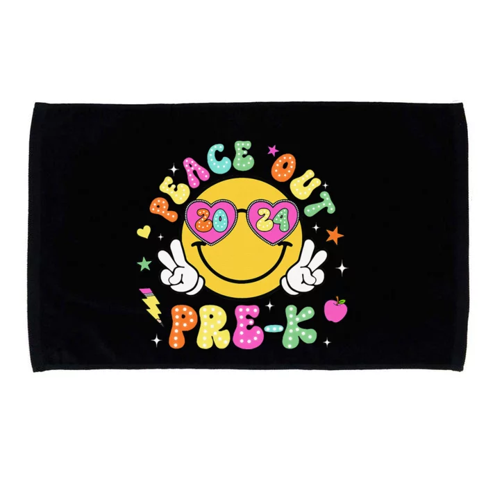 Peace Out Prek Cute Groovy Last Day Of Prek Microfiber Hand Towel