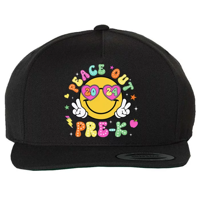 Peace Out Prek Cute Groovy Last Day Of Prek Wool Snapback Cap