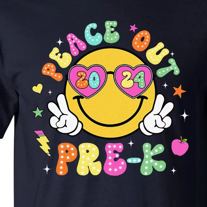 Peace Out Prek Cute Groovy Last Day Of Prek Tall T-Shirt