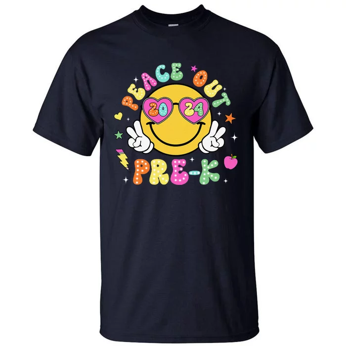 Peace Out Prek Cute Groovy Last Day Of Prek Tall T-Shirt