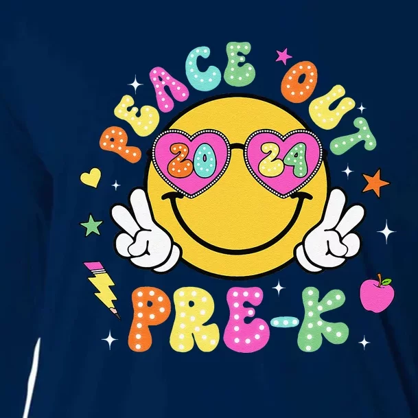 Peace Out Prek Cute Groovy Last Day Of Prek Cooling Performance Long Sleeve Crew