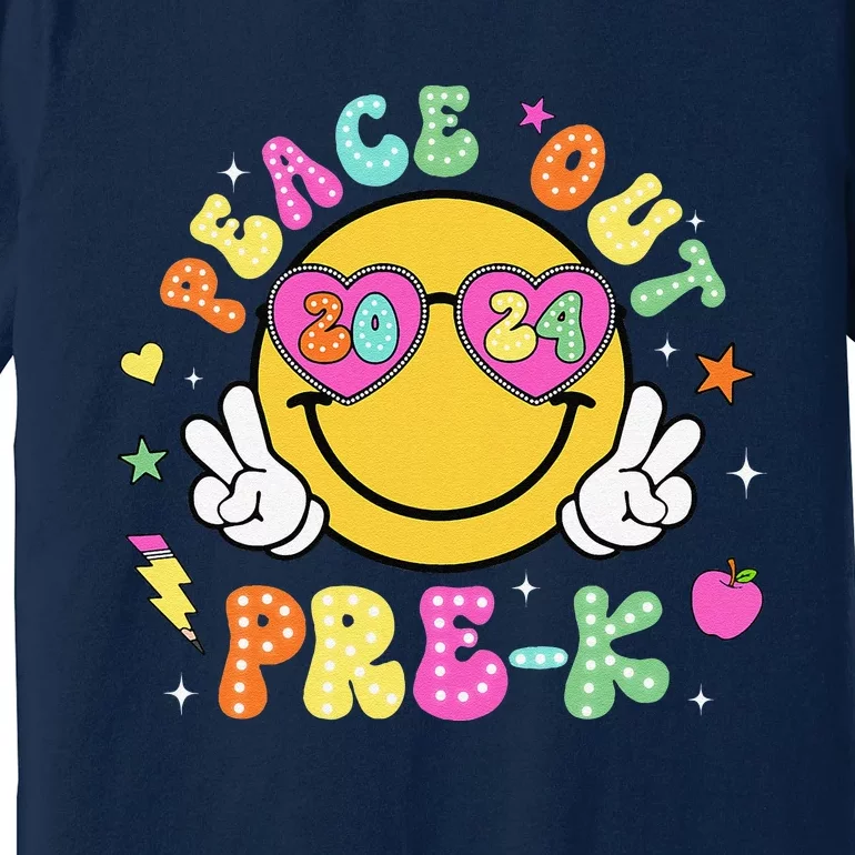 Peace Out Prek Cute Groovy Last Day Of Prek Premium T-Shirt