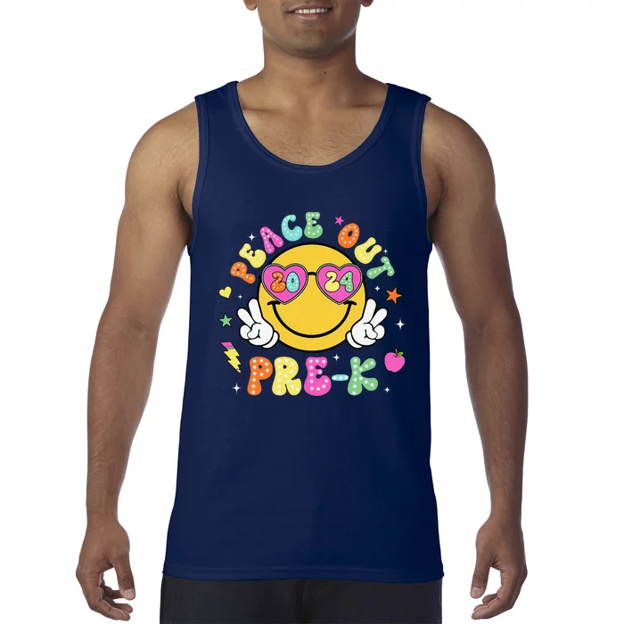 Peace Out Prek Cute Groovy Last Day Of Prek Tank Top