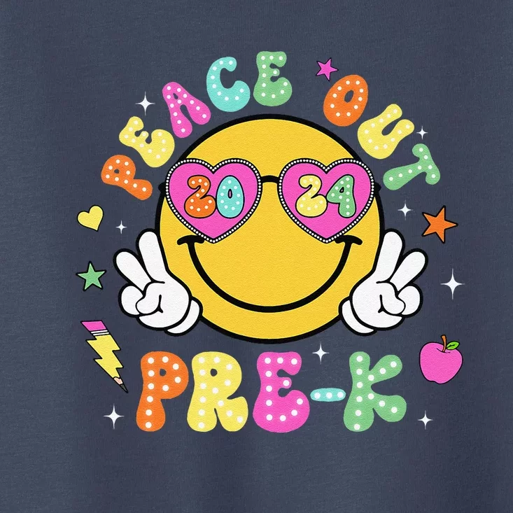 Peace Out Prek Cute Groovy Last Day Of Prek Toddler T-Shirt