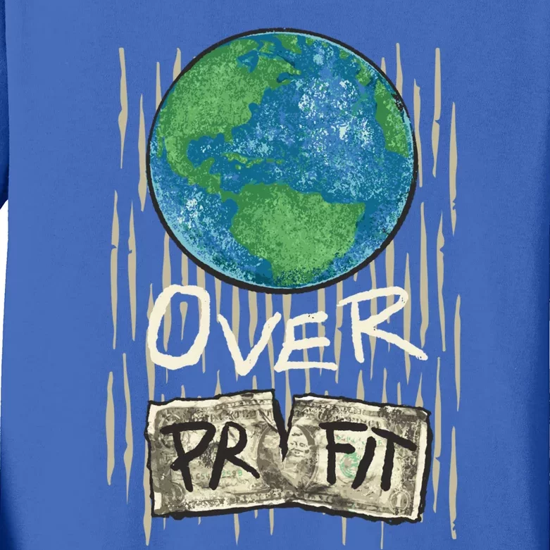 Planet Over Profifunny Gift Nature Environtalist Campaign Funny Gift Kids Long Sleeve Shirt