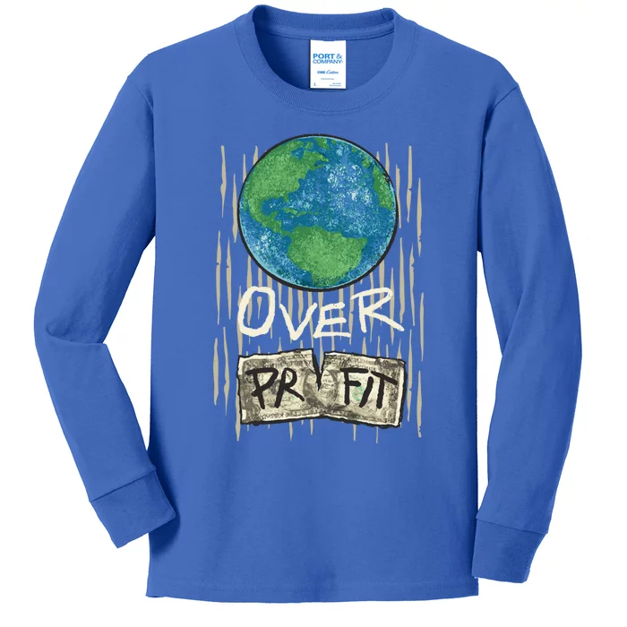 Planet Over Profifunny Gift Nature Environtalist Campaign Funny Gift Kids Long Sleeve Shirt