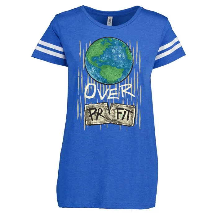 Planet Over Profifunny Gift Nature Environtalist Campaign Funny Gift Enza Ladies Jersey Football T-Shirt