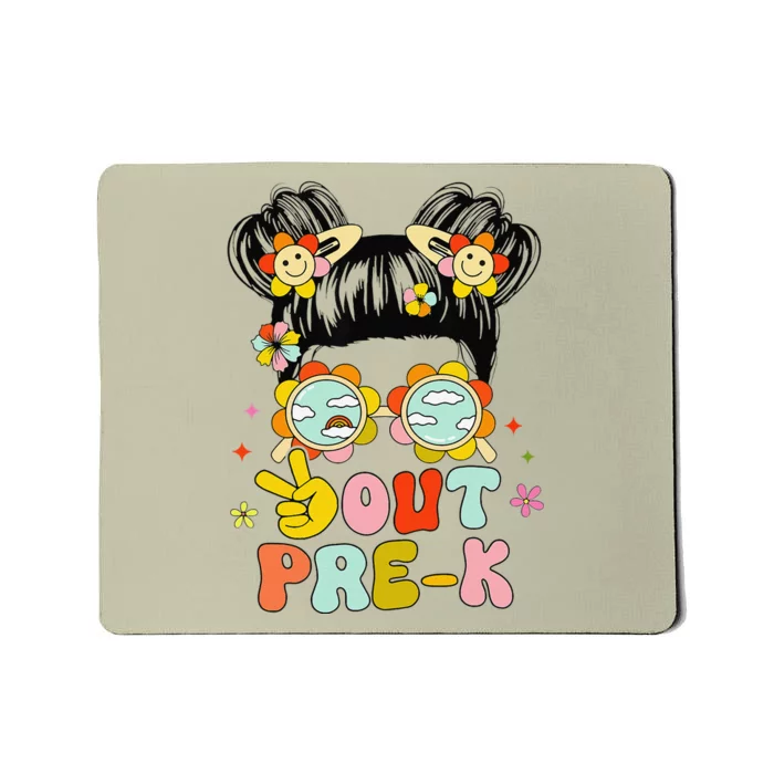 Peace Out Prek Graduation Messy Bun Mousepad