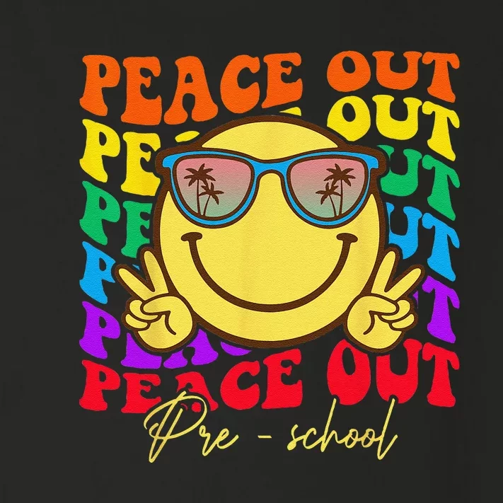 Peace Out Preschool Graduation Smile Retro Face Toddler Long Sleeve Shirt