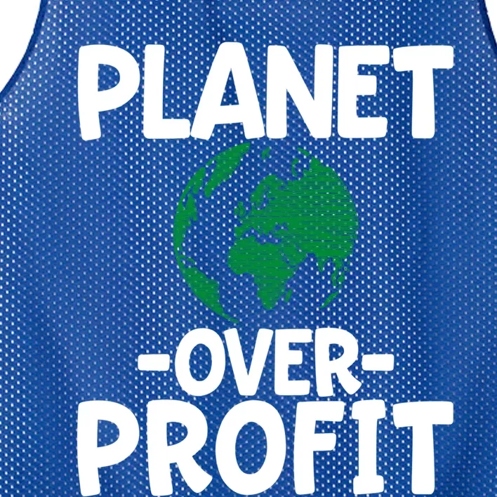 Planet Over Profit Funny Gift Mesh Reversible Basketball Jersey Tank